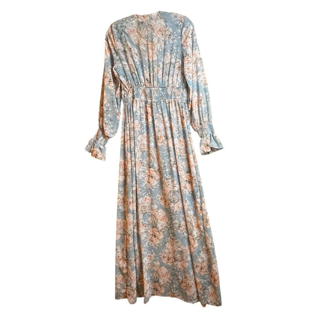 Floral Longline Duster Kimono Boho Sheer Lightweight Cover Up Women’s M - Picture 4 of 15